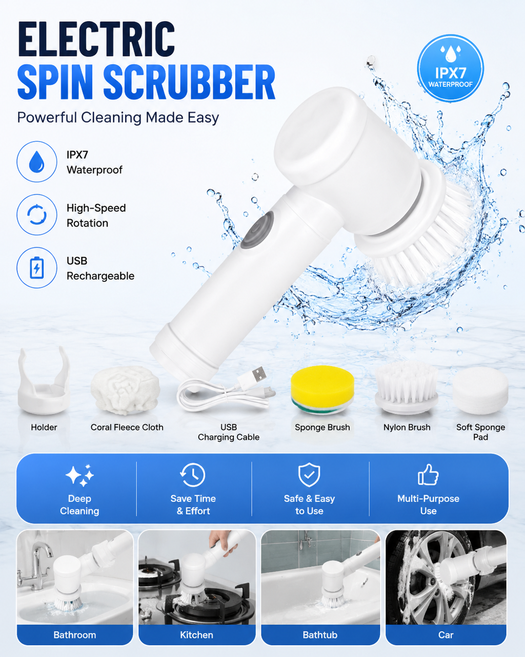 5 In 1 Electric Cleaning Magic Brush