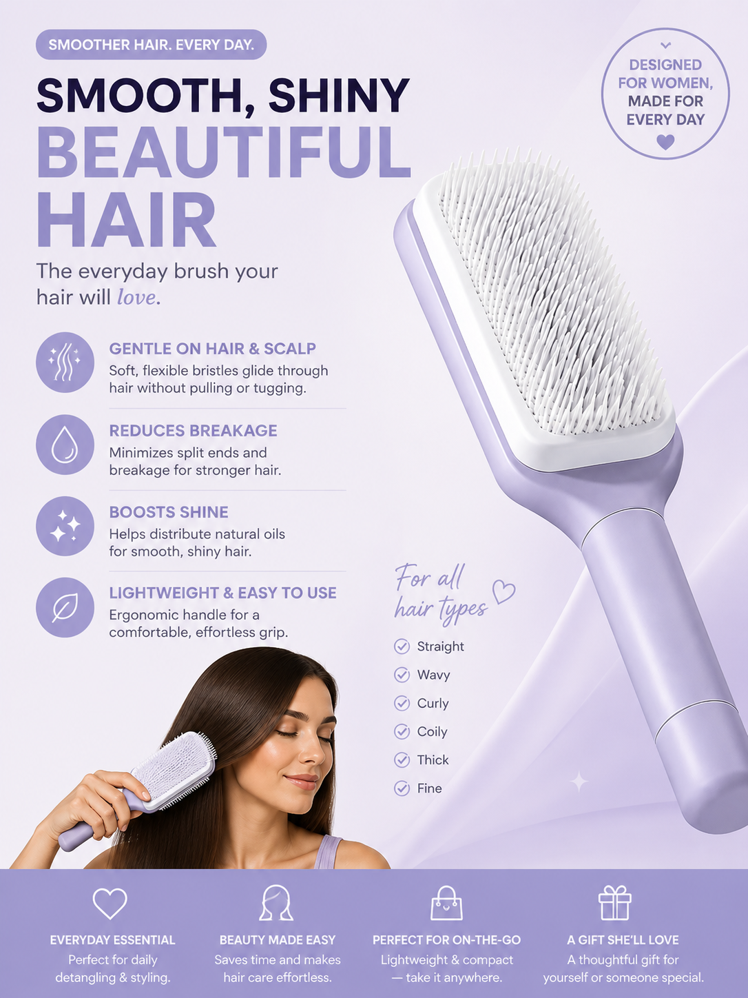 Self Cleaning Hair Brush