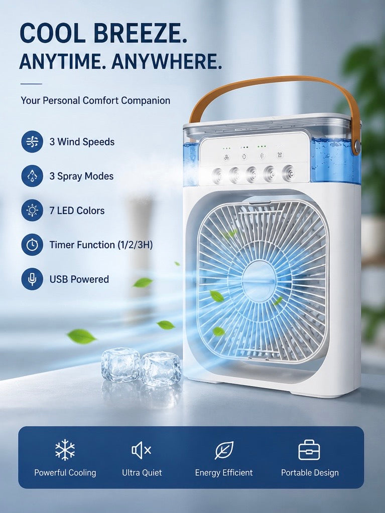 Portable Humidifier Air Cooler Mist Fan Mini Cooler for Home