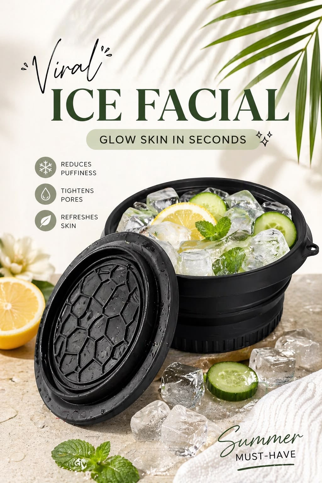 Face Bowl for Ice with Built in Ice Tray